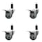 Service Caster 3'' Gray Poly Swivel 1-1/4'' Expanding Stem Caster Set Total Lock Brake, 4PK SCC-EXTTL20S314-PPUB-114-4 - alternate 1